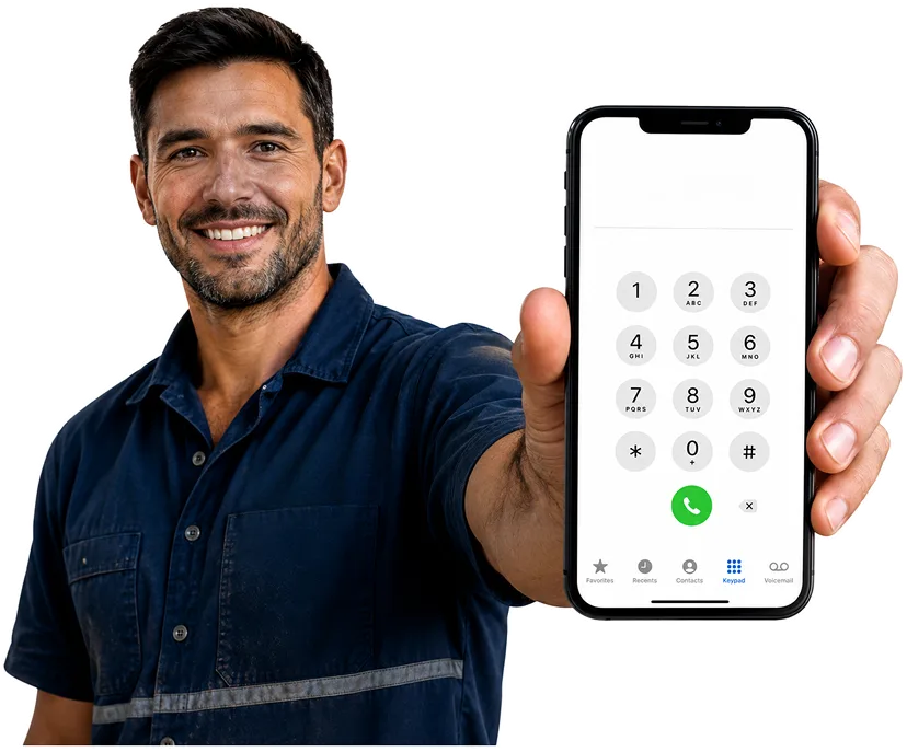 Plumber answering a Normanhurst enquiry by phone