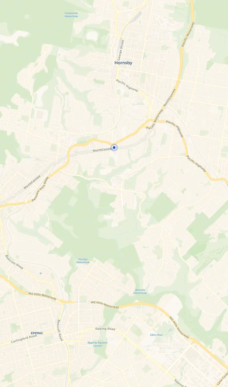 Map of the Normanhurst service area and the surrounding suburbs we cover.
